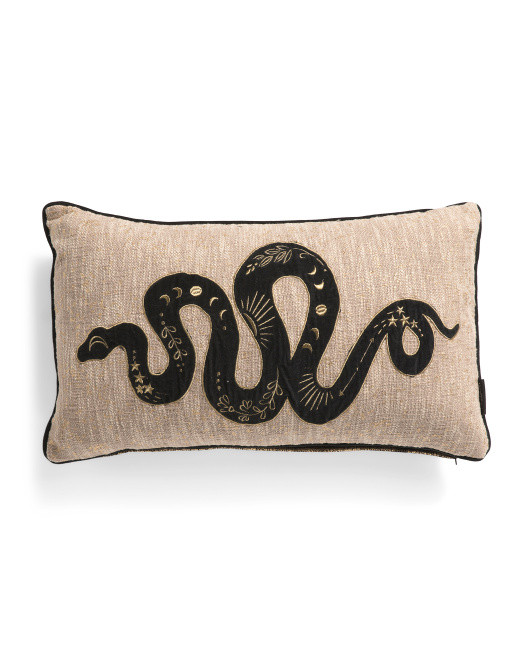 14x24 Midnight Floral Snake Halloween Pillow | Marshalls