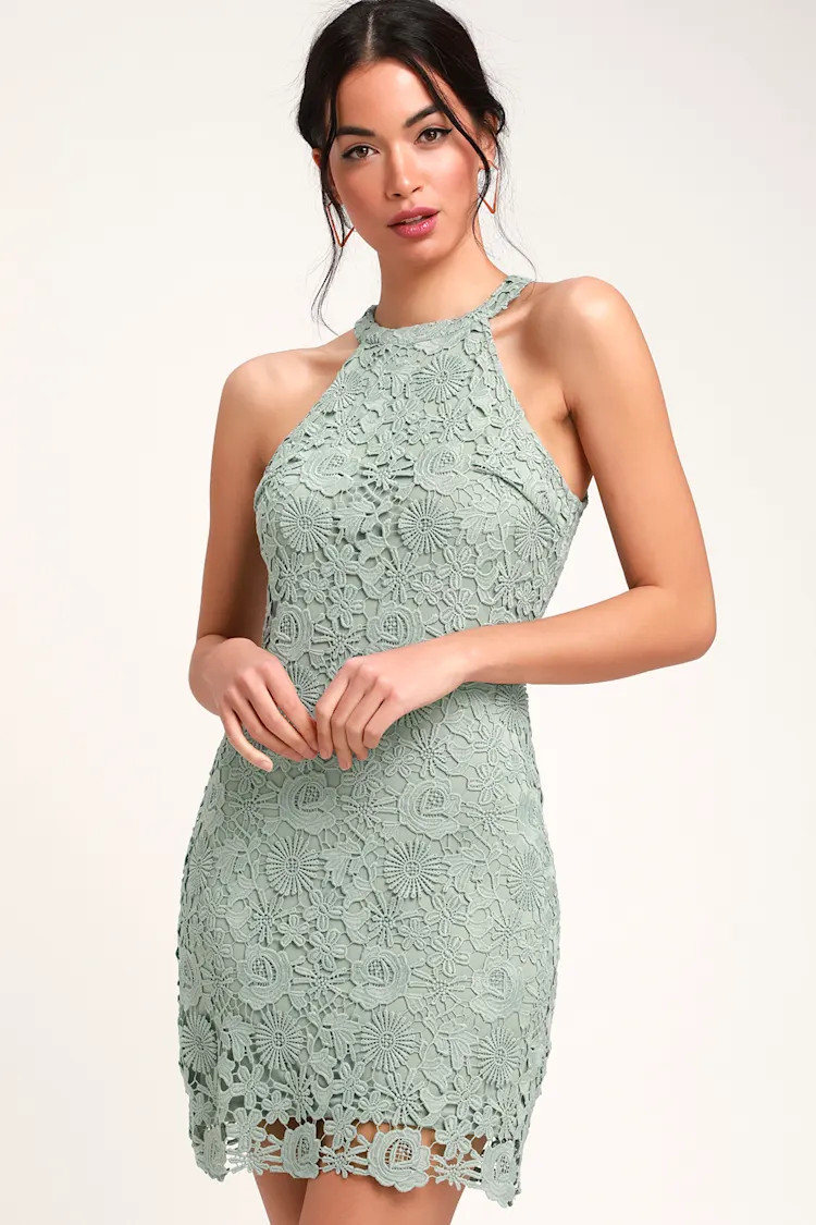Love Poem Sage Green Lace Mini Dress | Lulus (US)