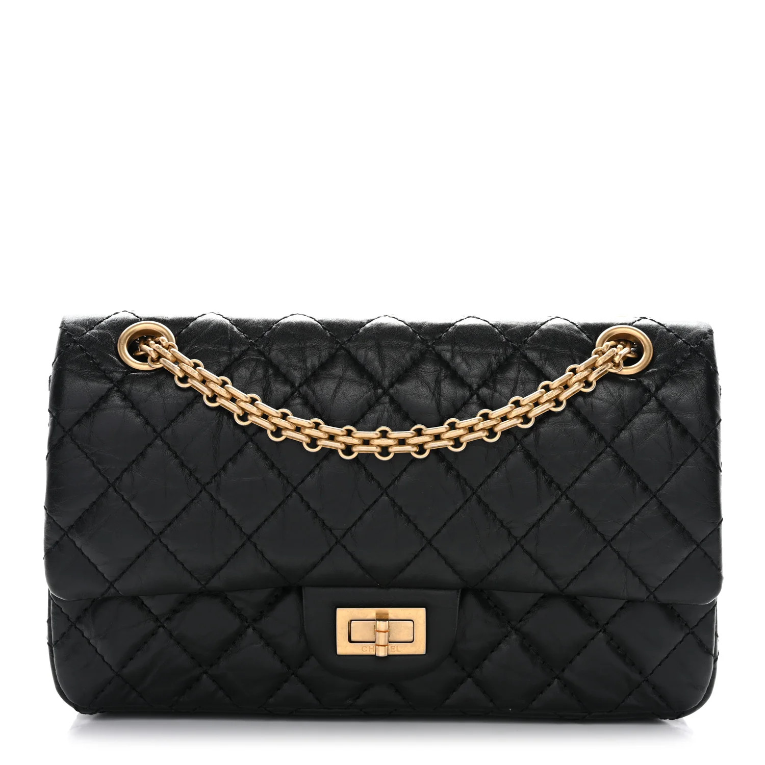 Aged Calfskin Quilted 2.55 Reissue 225 Flap Black | FASHIONPHILE (US)