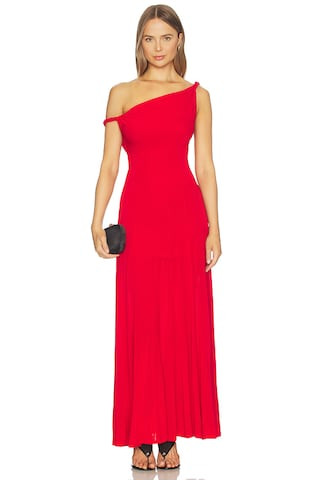 Noelia Twist Strap Paneled Maxi Dress in Chili Pepper | Revolve Clothing (Global)