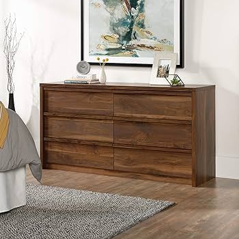 Sauder Harvey Park Dresser, L: 60.71" x W: 17.48" x H: 31.06", Grand Walnut Finish | Amazon (US)