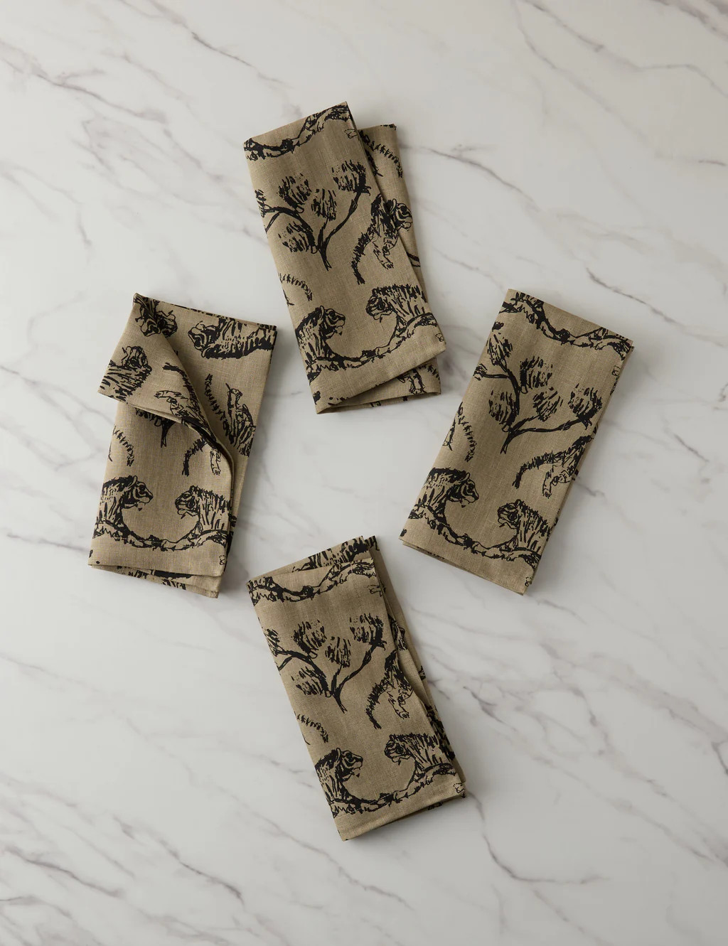 Tiger Linen Napkins (Set of 4) by Sarah Sherman Samuel | Lulu and Georgia 