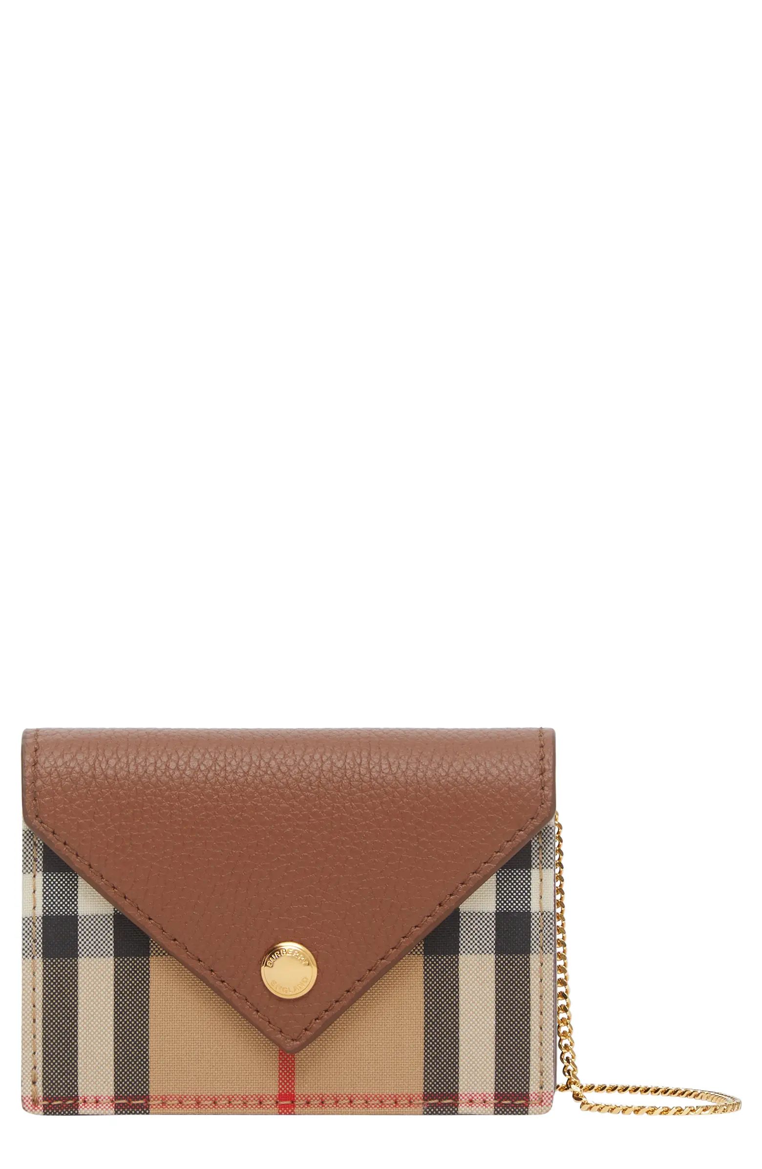 Jade Vintage Check Card Case on a Chain | Nordstrom