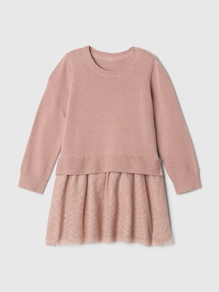 babyGap 2-in-1 Sweater Tulle Dress | Gap (US)
