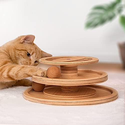 Cat Roller Ball Toy by 7 Ruby Road - - 100% Natural Sustainable Wood Double-Layered for Extra Str... | Amazon (US)