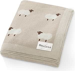 Bleu La La Baby Swaddle Blanket - 100% Luxury Cotton Knit Soft Cozy Lightweight Unisex Receiving ... | Amazon (US)