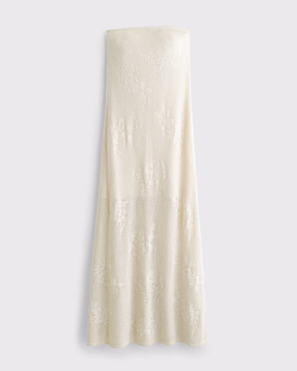 Strapless Crochet-Style Maxi Dress | Abercrombie & Fitch (US)