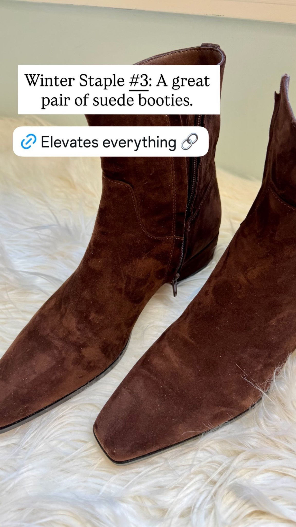 Winter Staple #3: A great pair of suede booties.

#LTKTall #LTKootd #LTKOver40