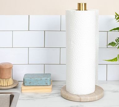 Modern Marble and Brass Paper Towel Holder | Pottery Barn (US)
