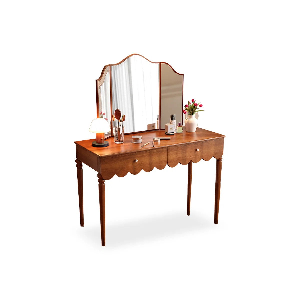 Red Barrel Studio® 47.24" Brown Rectangular Solid Wood Makeup Vanities | Wayfair | Wayfair North America