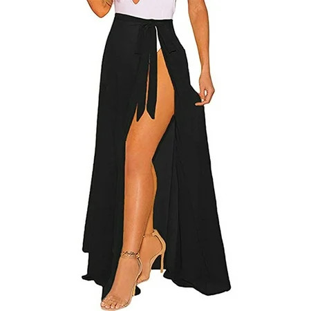 Niuer Women's Swimsuit Cover Up Summer Beach Wrap Skirt Swimwear Bikini Cover-ups Pleated Chiffon Ma | Walmart (US)