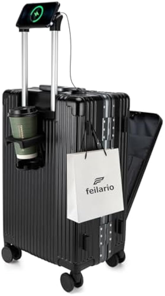 feilario 20in Aluminium Frame Zipperless PC Hard Shell Spinner Wheels Luggage, Built-In TSA lock ... | Amazon (US)