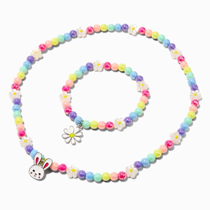 Easter Bunny & Daisy Rainbow Bead Jewelry Set - 2 Pack | Claire's (US)