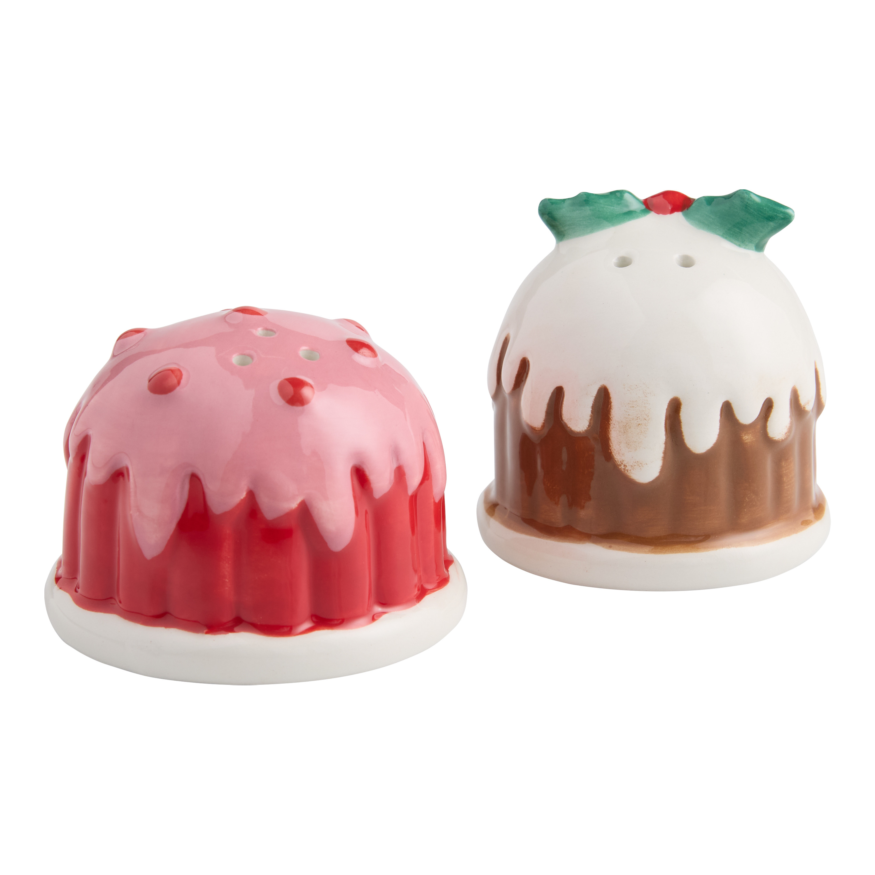 Ceramic Fruit Cake Figural Salt and Pepper Shaker Set | World Market