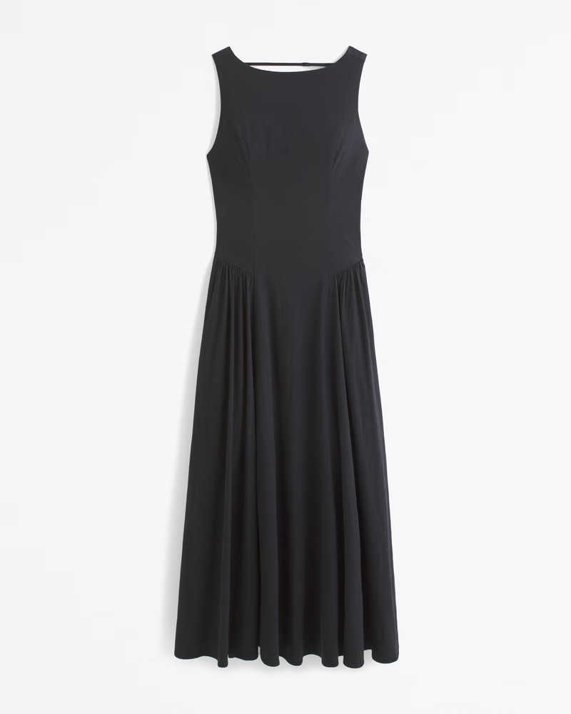 Women's Drop-Waist Midi Dress | Women's New Arrivals | Abercrombie.com | Abercrombie & Fitch (US)