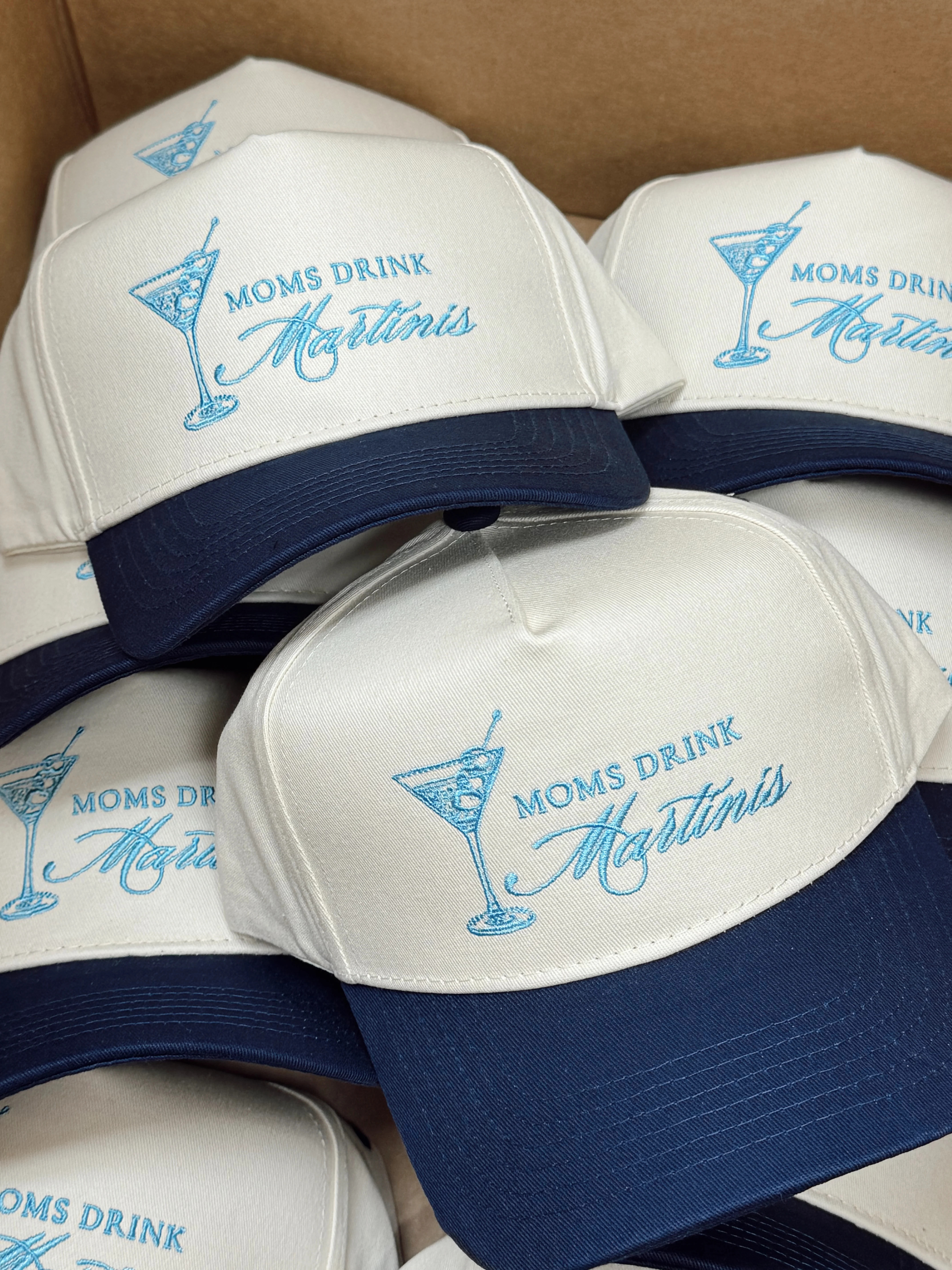Mom's Drink Martinis - Navy Vintage Trucker Hat | KenzKustomz
