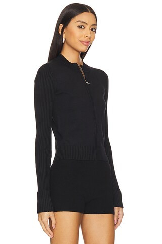 Carlinne Zip Up Sweater in Black | Revolve Clothing (Global)
