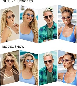 SOJOS Classic Square Aviator Sunglasses for Women Men Retro Hexagon UV400 Protection Shades SJ122... | Amazon (US)
