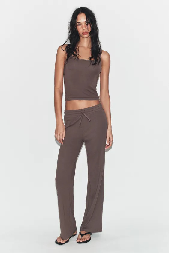 COTTON MODAL STRAPPY TOP | Zara UK