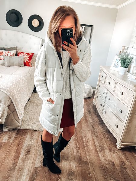 Found these cute items @walmart this weekend! #walmartpartner 

I love a cute everyday dress and this #walmartfashion cutie by Time and Tru is one I can wear all year round. I styled it with Time and Tru slouch boots, a Time and Tru neutral sweater then added the Swisstevh puffer vest!! All items fits tts 

#walmartfashion #walmart #walmartfinds #walmartmusthaves boots, dress, winter outfit, winter puffer vest, sweater

#LTKstyletip #LTKsalealert #LTKunder50