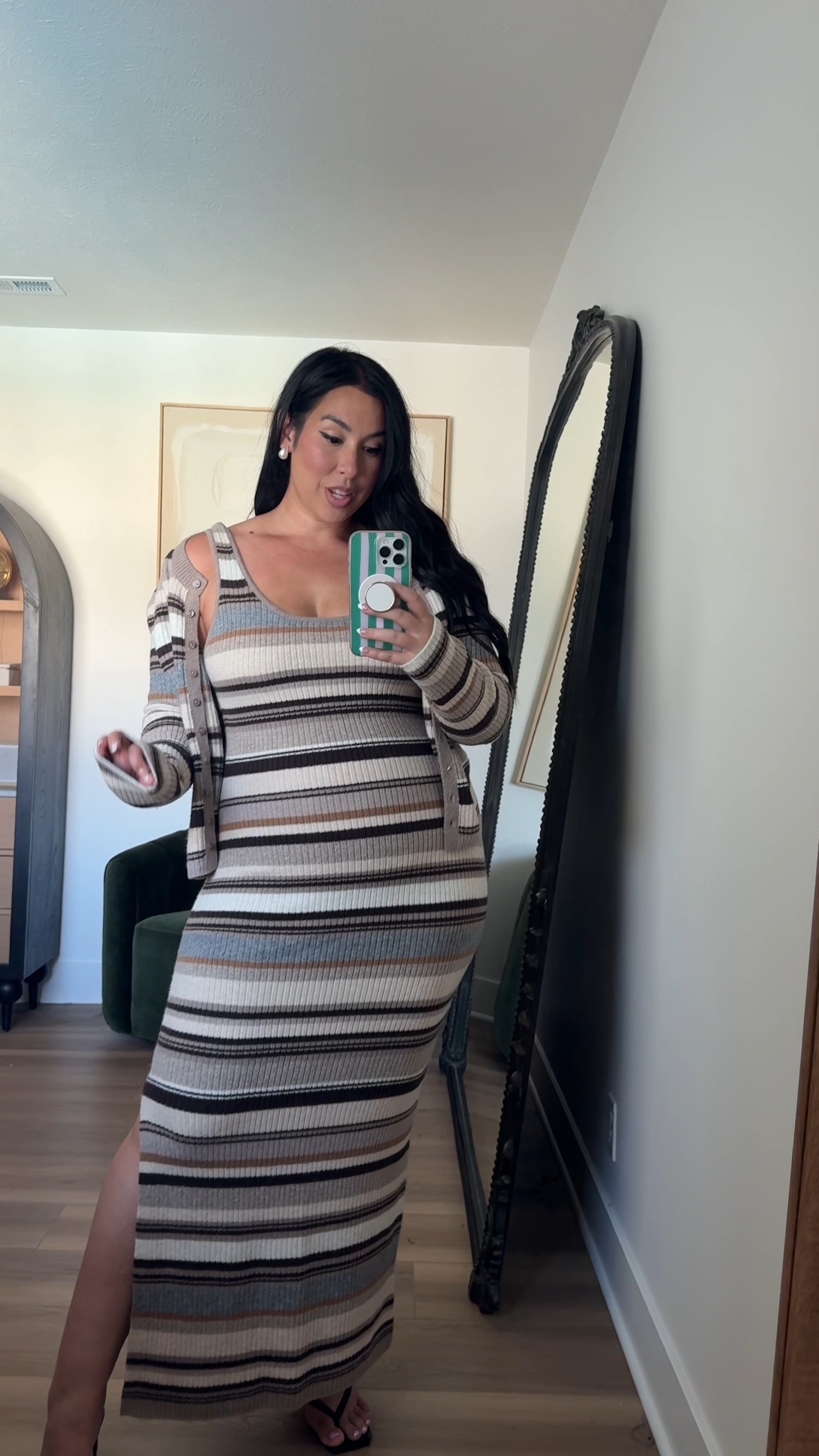 Love the striped version of the knit dress!Wearing a large! Midsize fashion, midsize, abercrombie, abercrombie sweater dress, fall style, fall dress

#LTKSeasonal #LTKMidsize