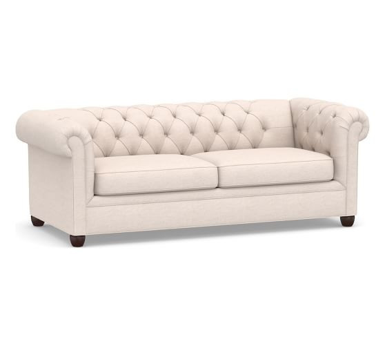 Chesterfield Roll Arm Upholstered Sleeper Sofa | Pottery Barn (US)