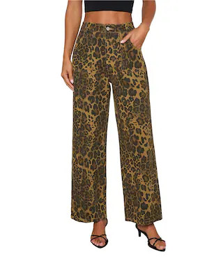 VICI Collection Leopard Straight Leg Coordinating Jeans -  L | Dillard's