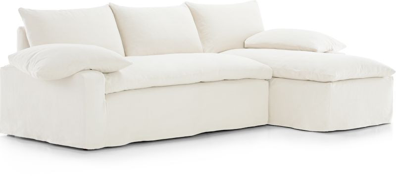 Ever Slipcovered 2-Piece Sectional with Right Arm Chaise by Leanne Ford + Reviews | Crate & Barre... | Crate & Barrel