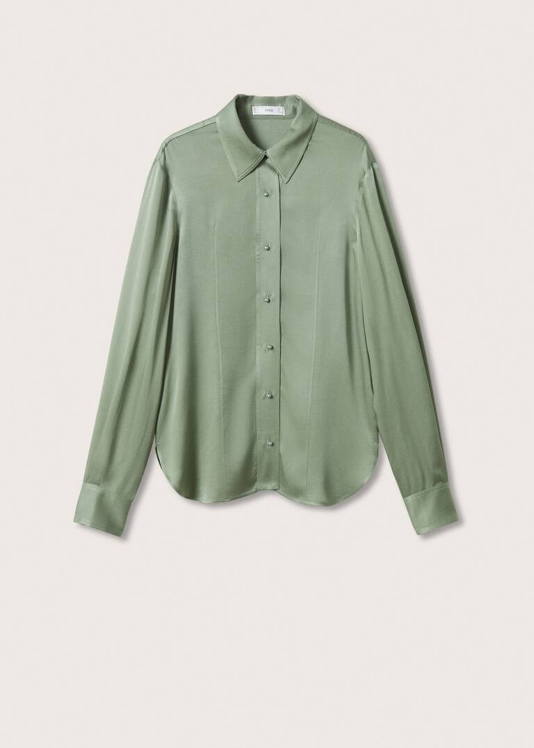 Satin finish flowy shirt | MANGO (UK)