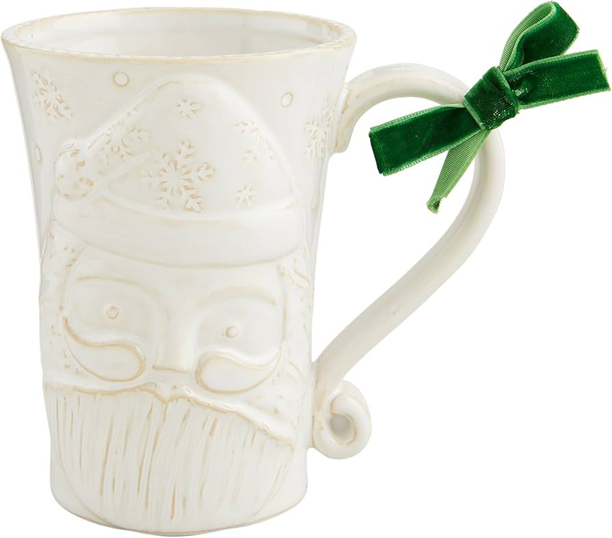 Mud Pie White Christmas Mug, Santa, 12 oz | Amazon (US)