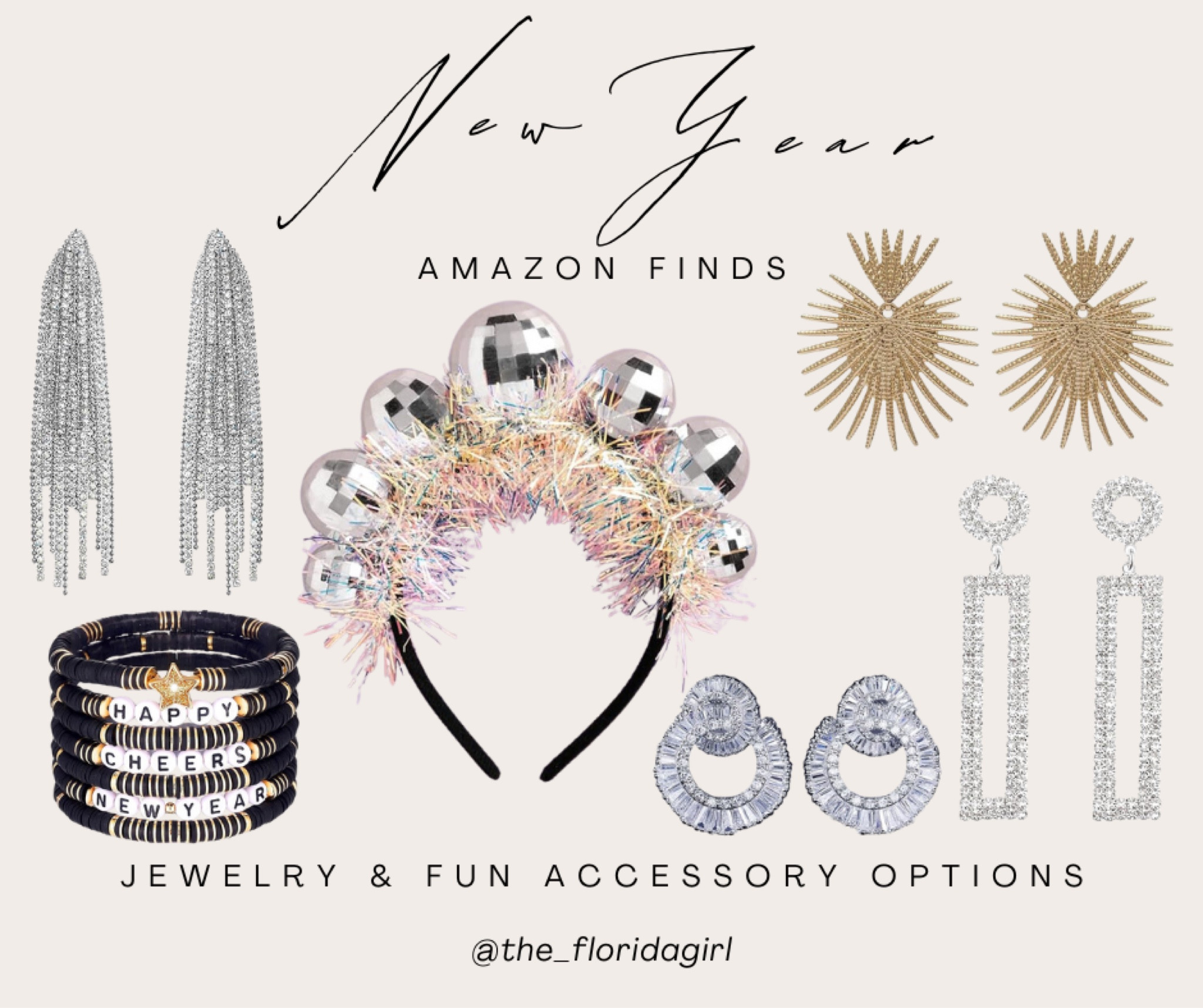 NYE amazon finds for accessories #nye #newyearseve #newyear #newyearseve2024 #nye2024 #accessories #earrings #jewelry #disco #discoballs #rhinestones #gold #silver #bracelets #stackedbracelets #party #partylook #holiday #christmas #gifts #giftideas #giftideasforher #nyelook

#LTKHoliday #LTKSeasonal #LTKfindsunder50
