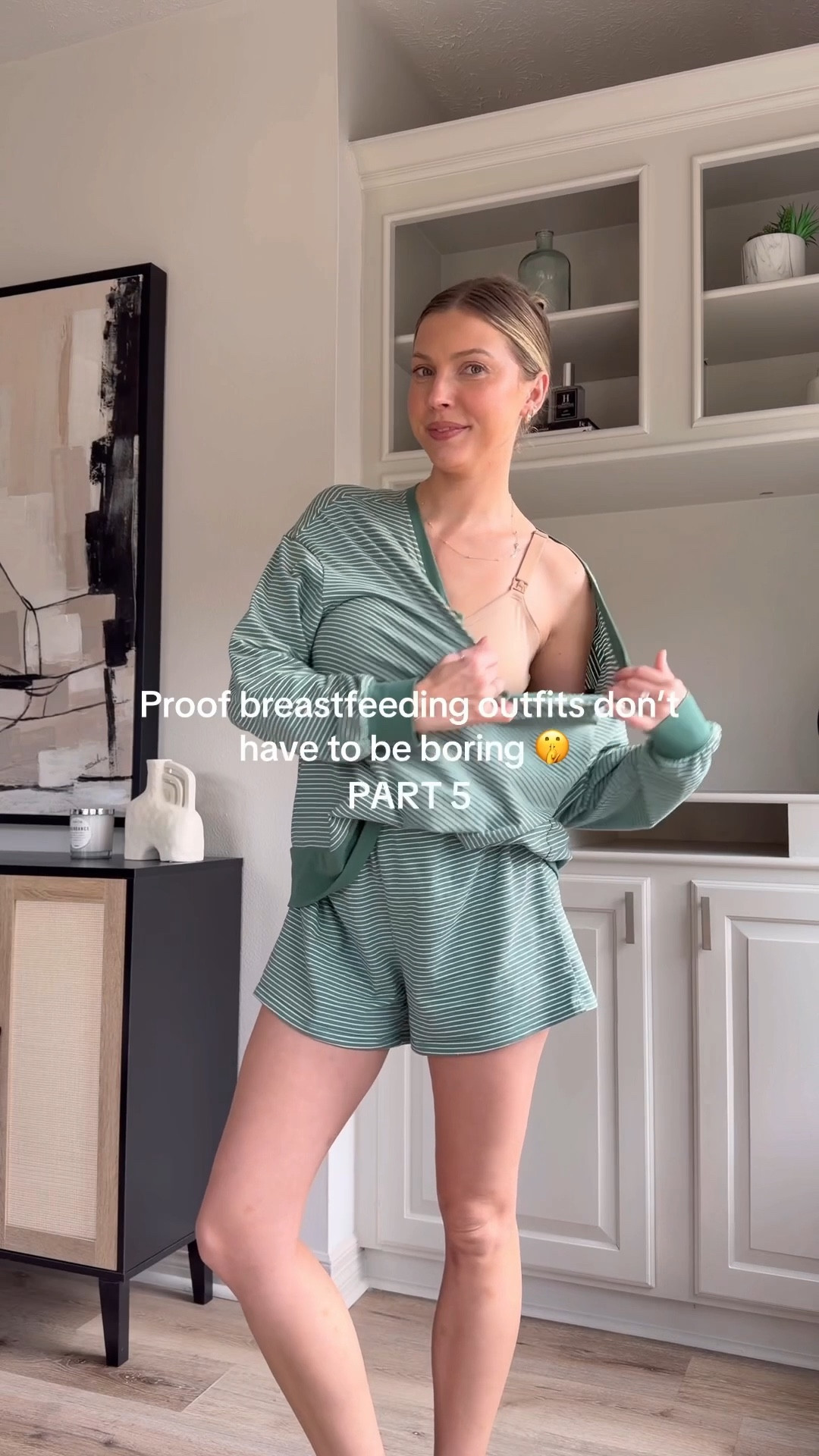 Nursing friendly mom outfit! Size M in the stripe set, long sleeve and ribbed knit pants, S in fleece lined denim jacket. 

#LTKootd #LTKgrwm #LTKmomlife