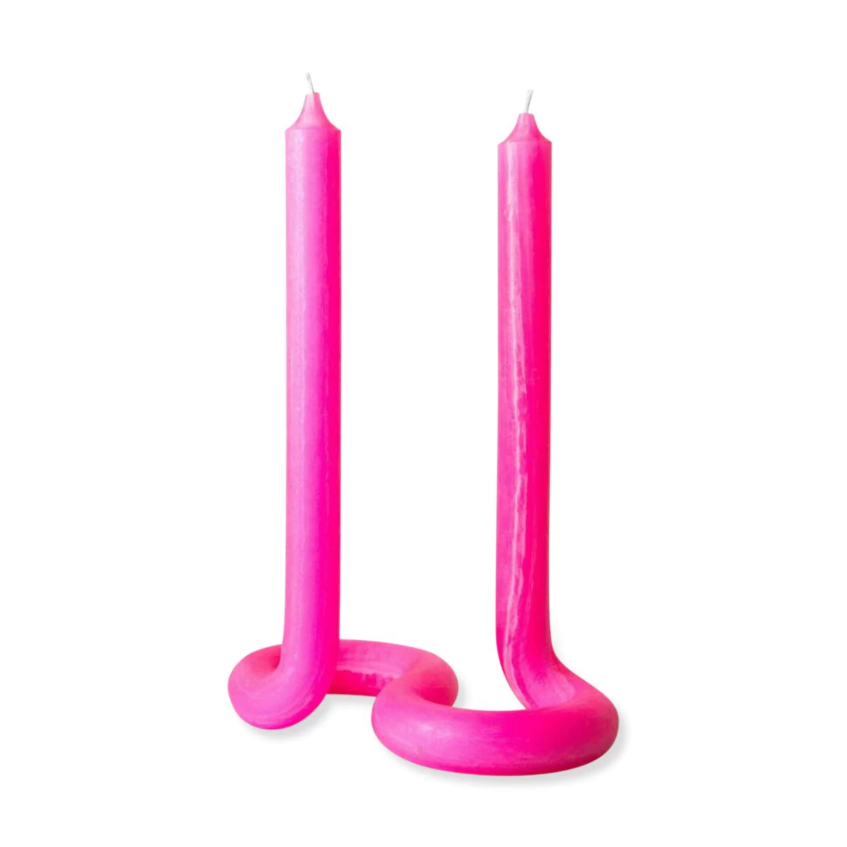 Twirl Taper Candle - Neon Pink | Furbish Studio