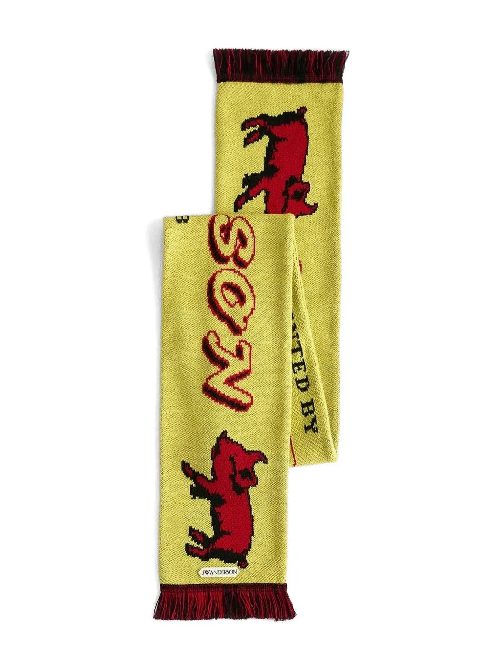 JW AndersonPiglet football knitted fringe scarf | Farfetch Global