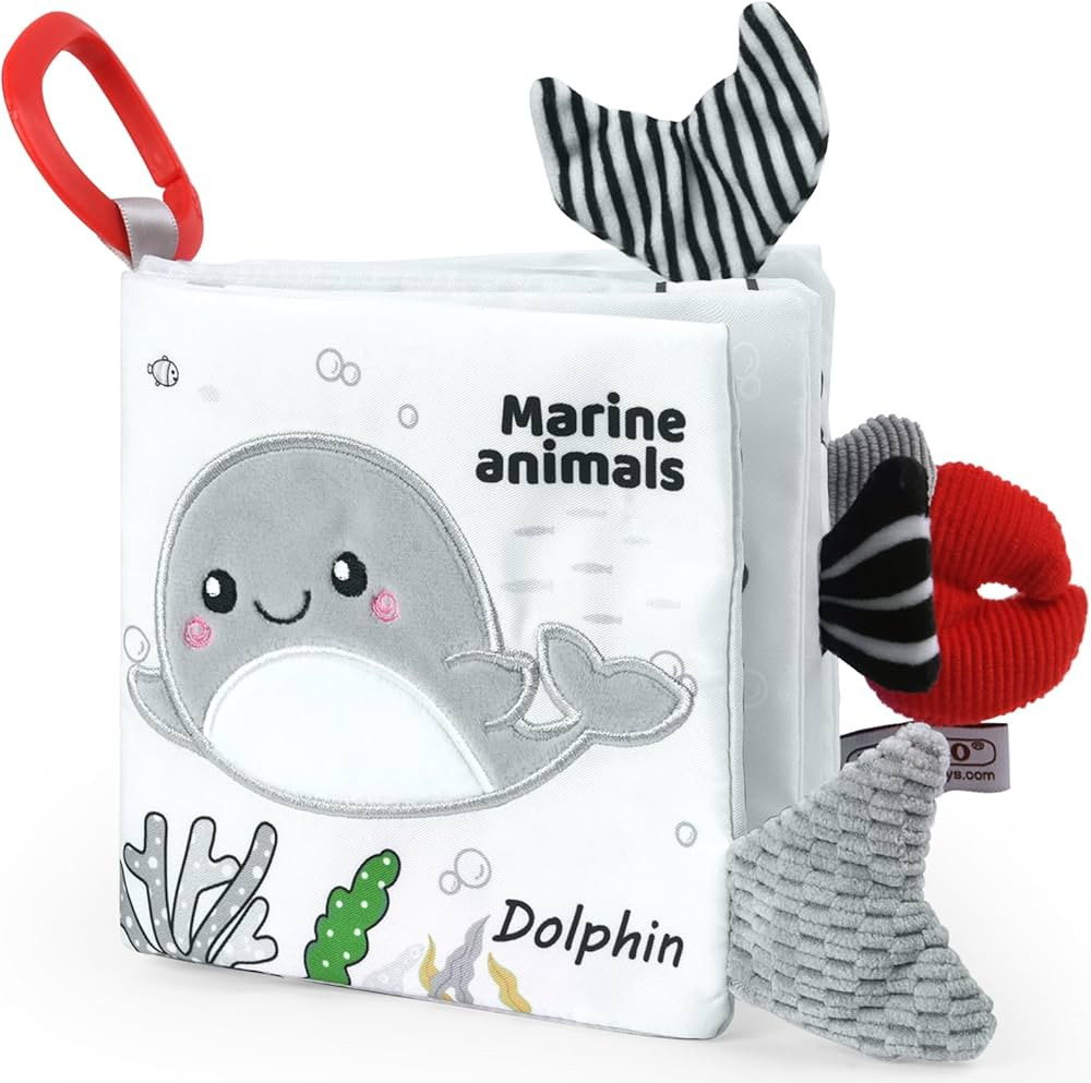 Vicloon Soft Cloth Baby Books, Baby Books 0-6 Months, 3D Black and White High Contrast Soft Cloth... | Amazon (US)