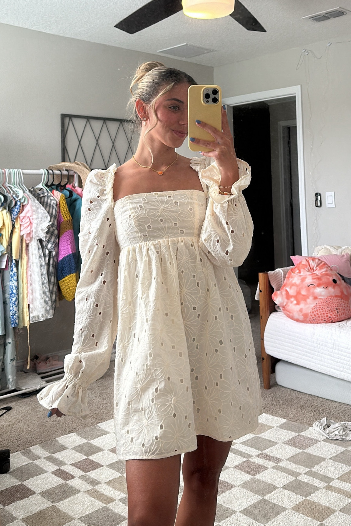 Beautiful long sleeve floral cream dress 

#LTKStyleTip #LTKSaleAlert #LTKParties