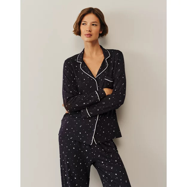 Jersey Star Print Classic Pyjama Set | The White Company UK & ROW