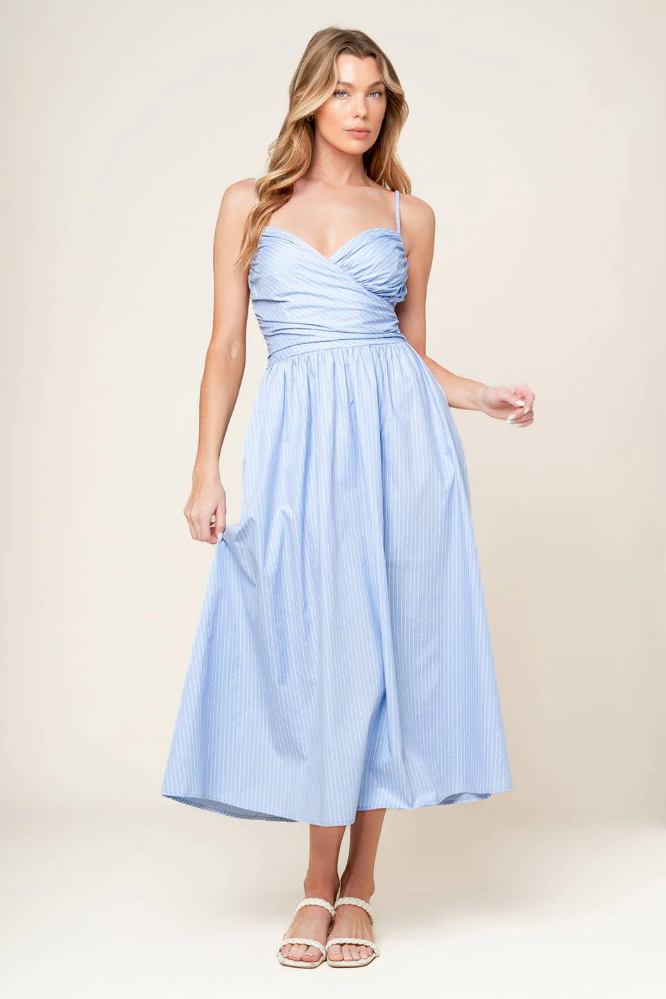 SUMMER INVITE - PASTEL BLUE MIDI DRESS | Lady Black Tie