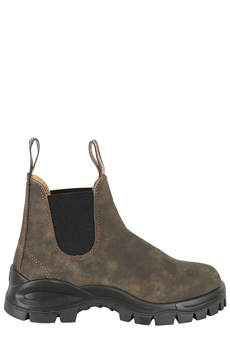 Washed Brown Lug Boot With Elastic Side Inserts | Shop Simon