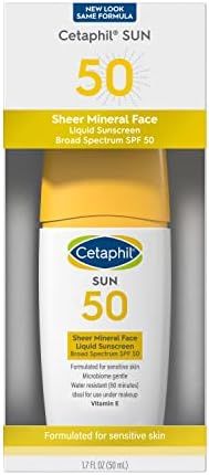 Amazon.com: Cetaphil Sheer 100% Mineral Liquid Sunscreen for Face With Zinc Oxide Broad Spectrum ... | Amazon (US)