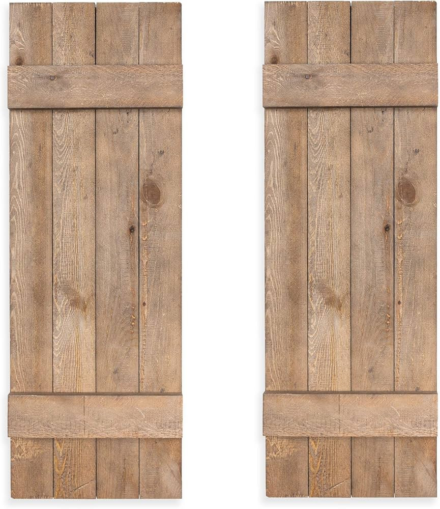 Ilyapa Wood Shutters Wall Decor - Farmhouse Style Barn Door Shutters for Interior Wall Art | Amazon (US)