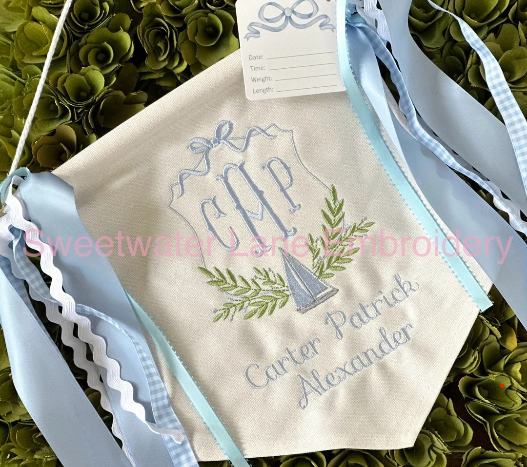 Custom Baby Banner with SAILBOAT Baby Banner, Welcome Banner, Hospital Door Sign, Baby Shower | Etsy (US)