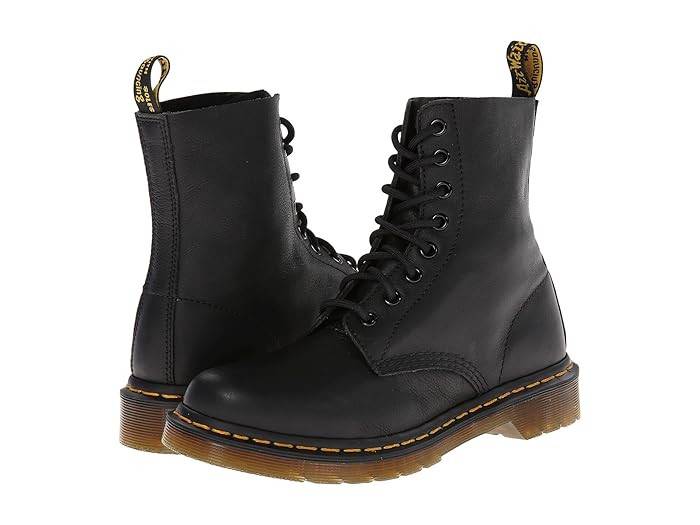 Dr. Martens Pascal 8-Eye Boot (Black Virginia) Women's Lace-up Boots | Zappos