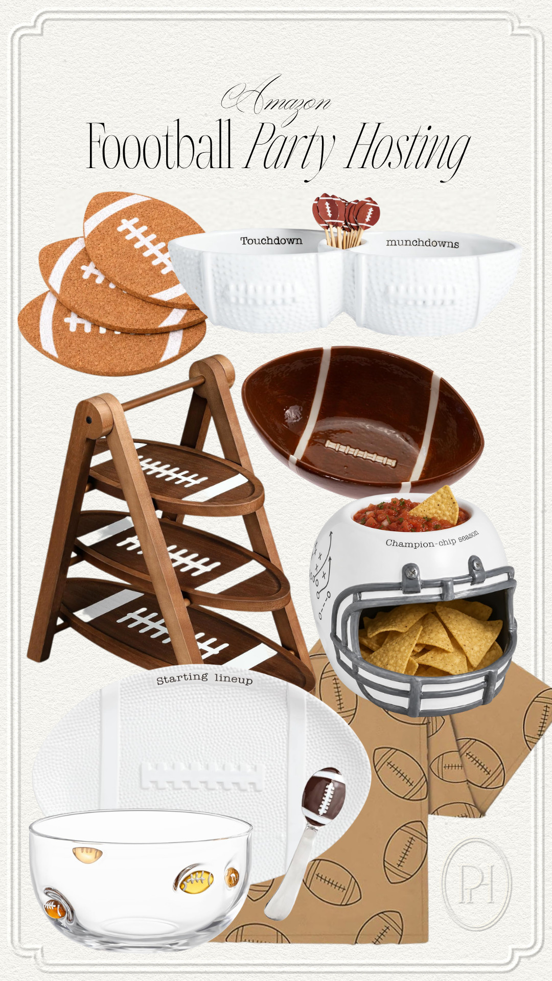 Amazon finds that are must haves for your football watching parties!

party hosting, football viewing party, serving bowls, icon bowl, football coasters, dip and chips bowl, tiered serving display, football table runner, football bowl, football shaped bowl 

 #LTKSeasonal #LTKHome