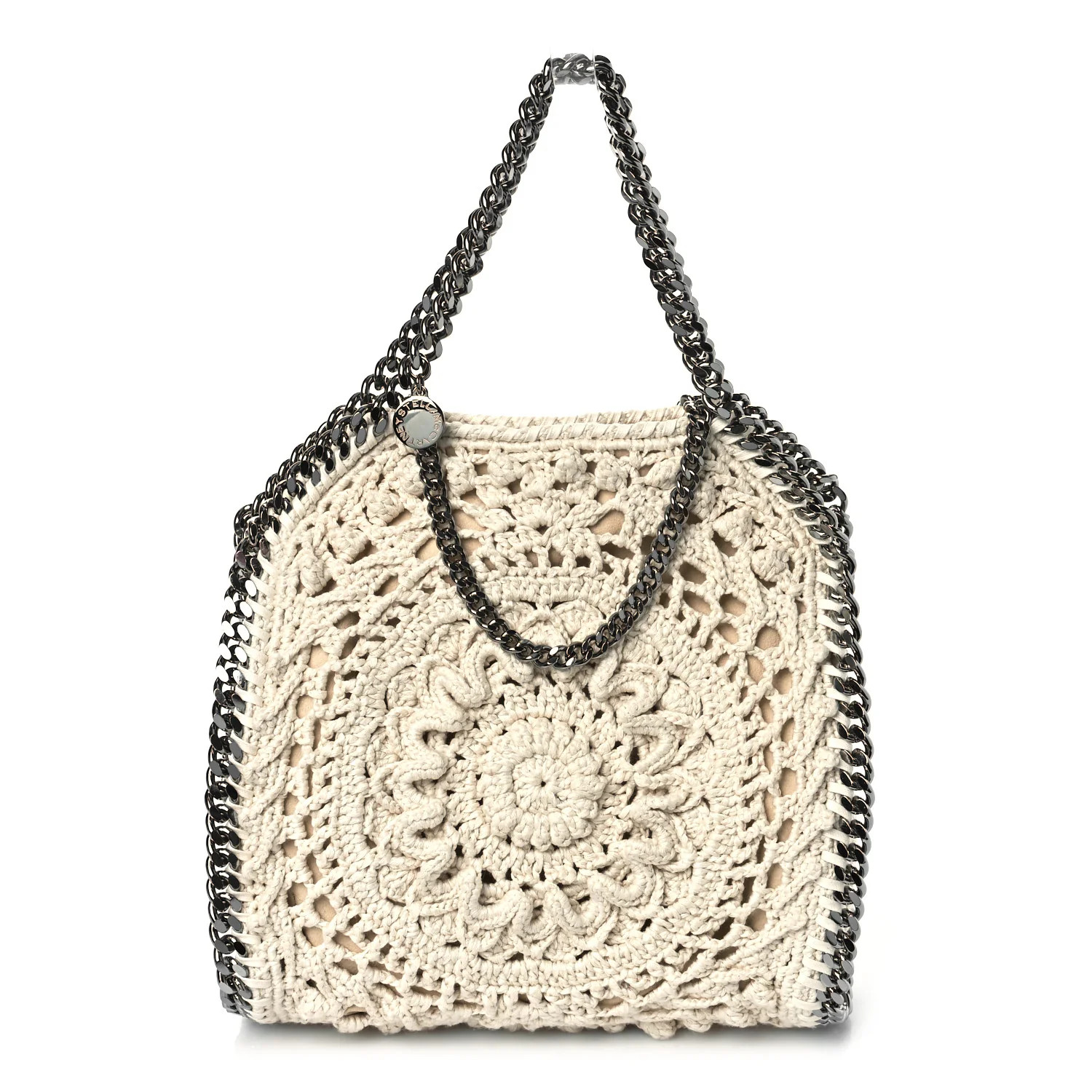 STELLA MCCARTNEY Cotton Crochet Falabella Ajouree Tote Bag White | FASHIONPHILE (US)