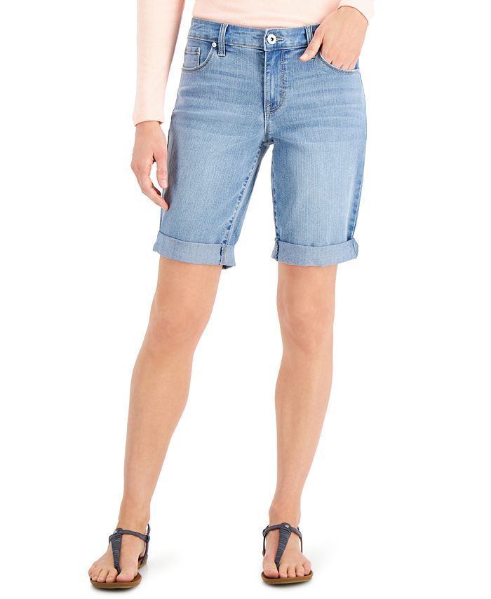Style & Co Cuffed Denim Bermuda Shorts, Created for Macy's & Reviews - Shorts - Women - Macy's | Macys (US)