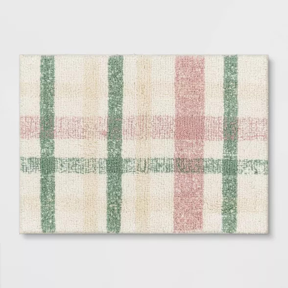17"x24" Spring Plaid Bath Rug - Threshold™ | Target