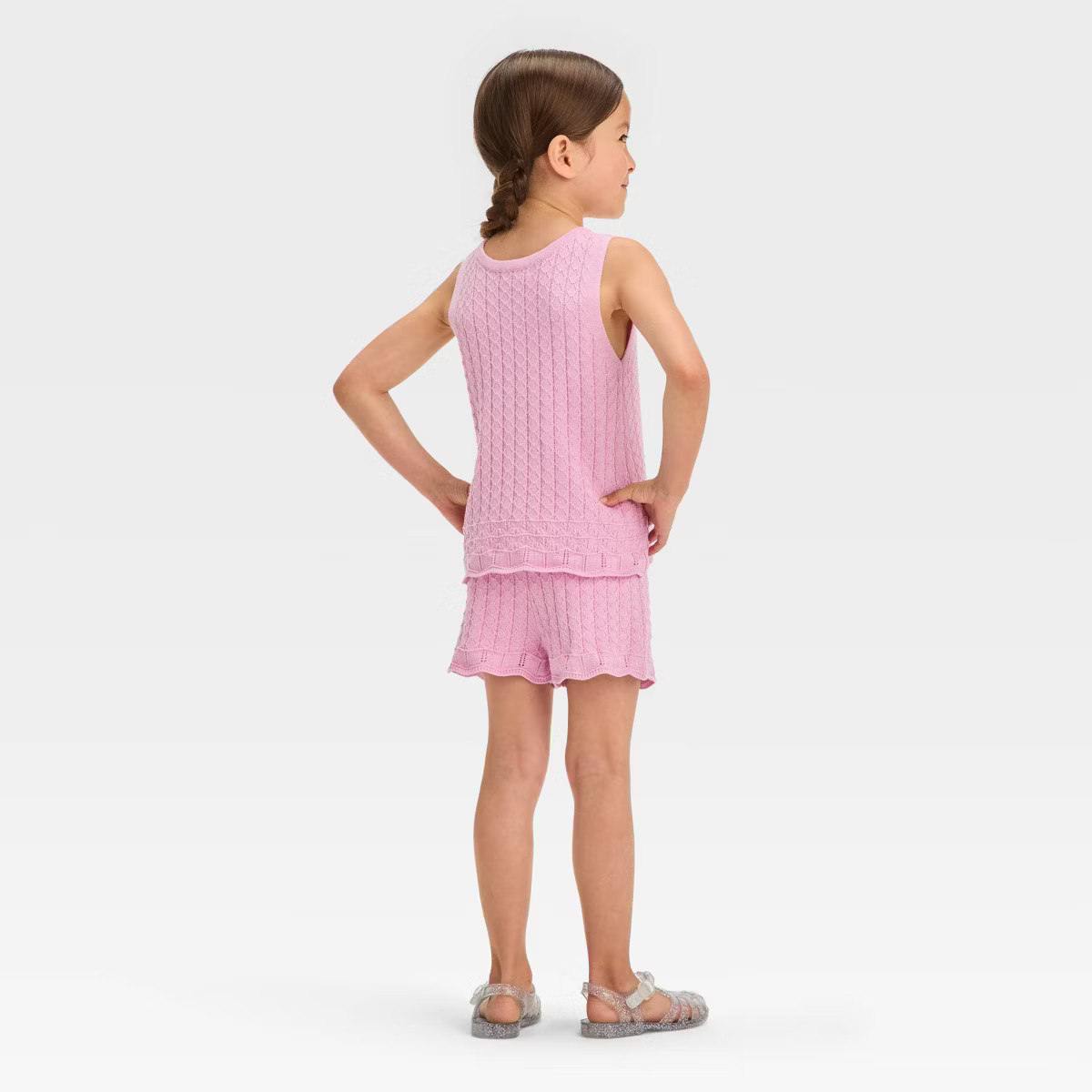 Grayson Mini Toddler Girls' Crochet Tank and Pull-On Shorts Set - Pink | Target