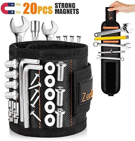 Magnetic Wristband, [Upgraded] Tool Belts with 20 Strong Magnets and 2 Pockets for Holding Screws... | Amazon (US)