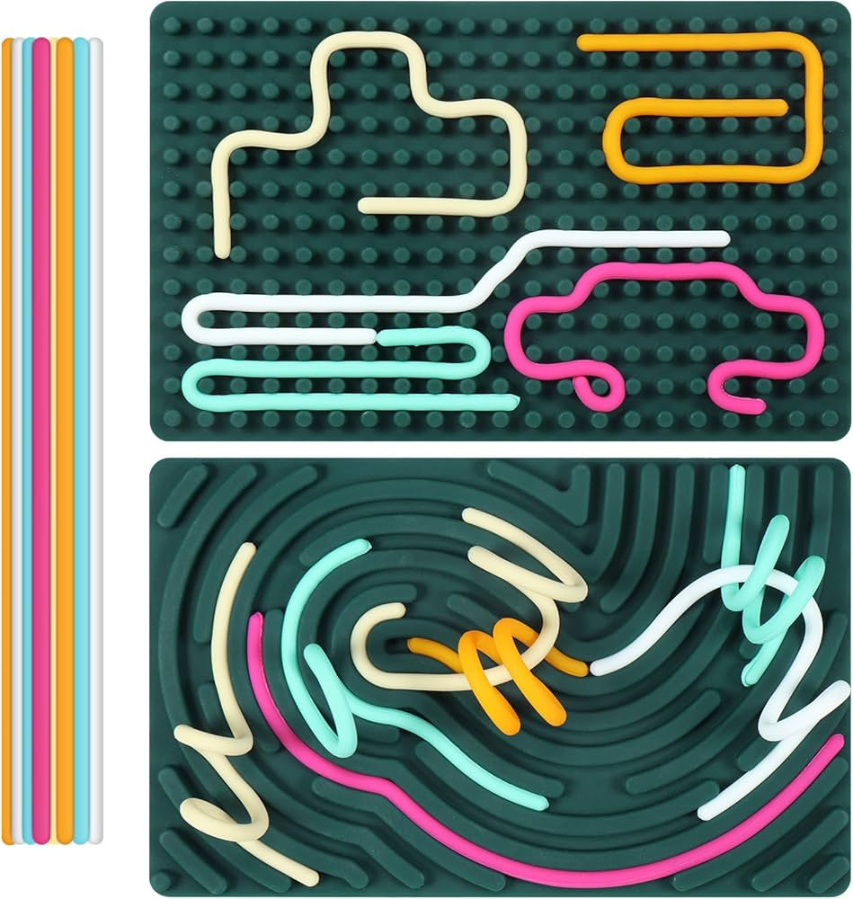 Sensory Toy Activity Board,Double-Sided Silicone Fidget Toy for Kids & Adults, Silent Fidget Toy ... | Amazon (US)